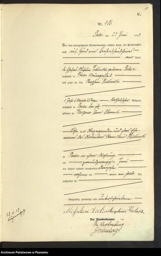 Obraz 13 z jednostki "Księga miejscowa zgonów tom III [Rejestr główny zgonów]"