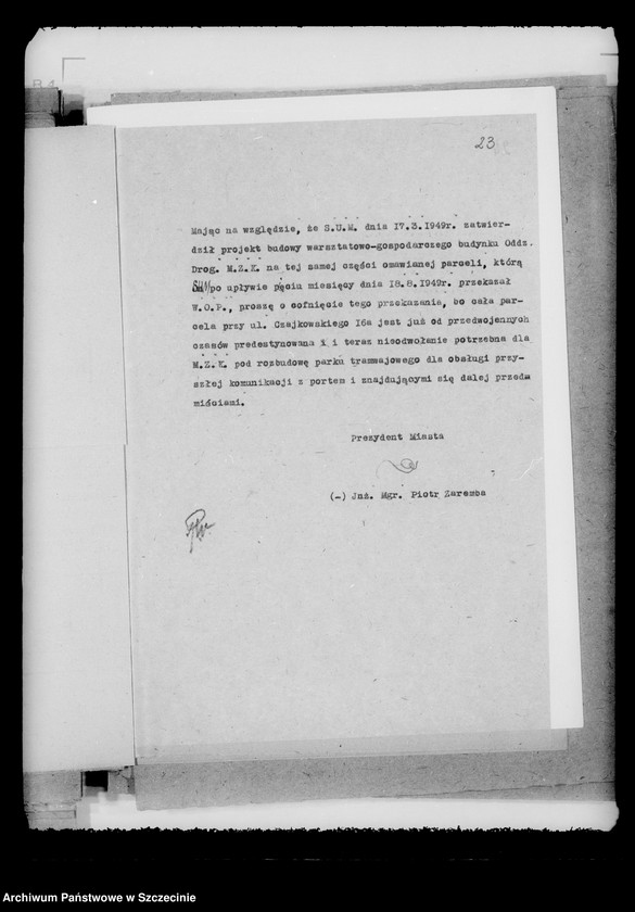 Obraz 17 z jednostki "Korespondencja dotycząca portu szczecińskiego i wydawania przepustek"