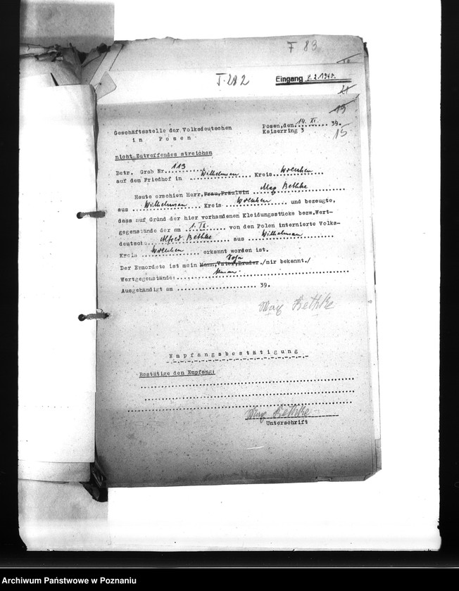 Obraz 19 z jednostki "Wykazy miejscowych Niemców, którzy zginęli w 1939 roku A - P"