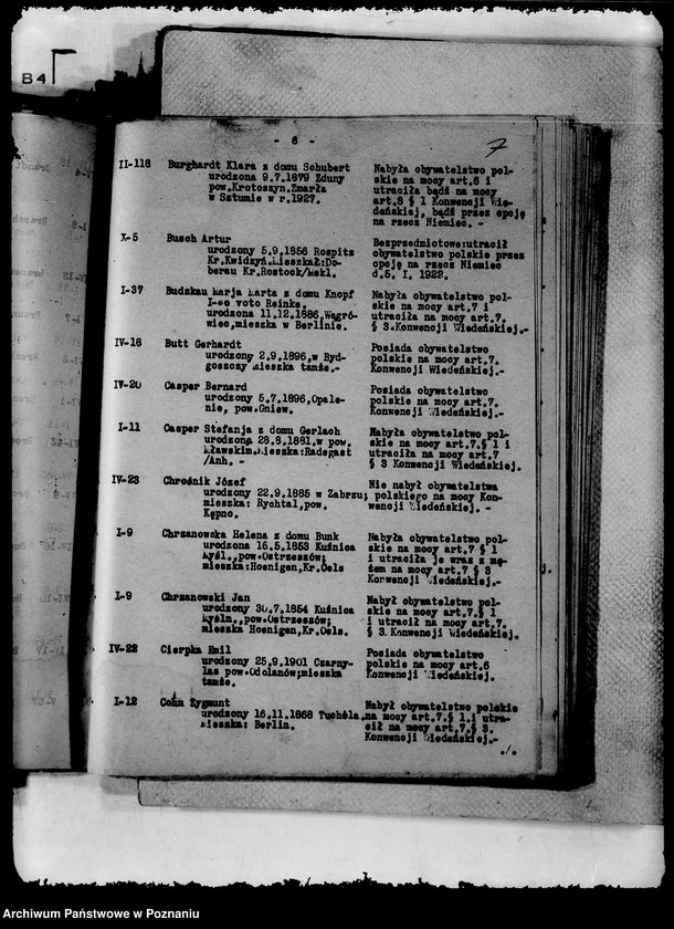 Obraz 11 z jednostki "Spis alfabetyczny spraw spornego obywatelstwa zdecydowanych przez Delegatów technicznych polskich i niemieckich od 9 XII 1929- 1 IV 1930"