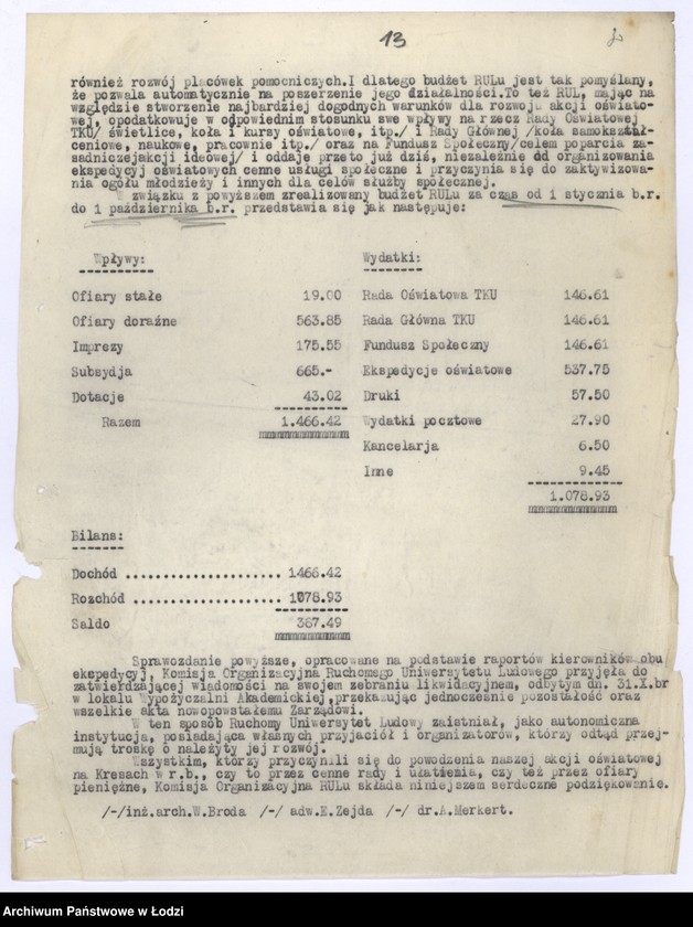 Obraz 17 z jednostki "Sprawozdanie kwartalne z życia polskich związków i stowarzyszeń"