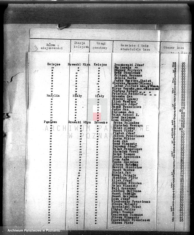 Obraz 15 z jednostki "/Spis właścicieli lasów z terenu powiatu czarnkowskiego"