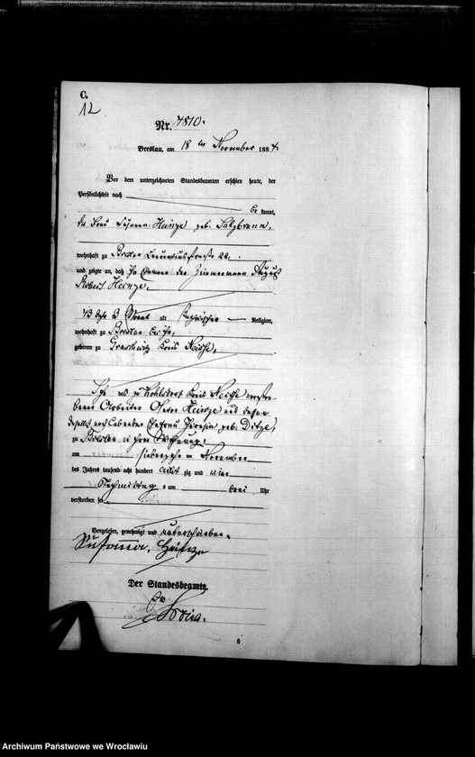 image.from.unit.number "Sterbe-Haupt-Register Breslau I 1884 Band 13"