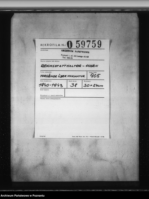 Obraz 2 z jednostki "Vorgänge über Makulatur"