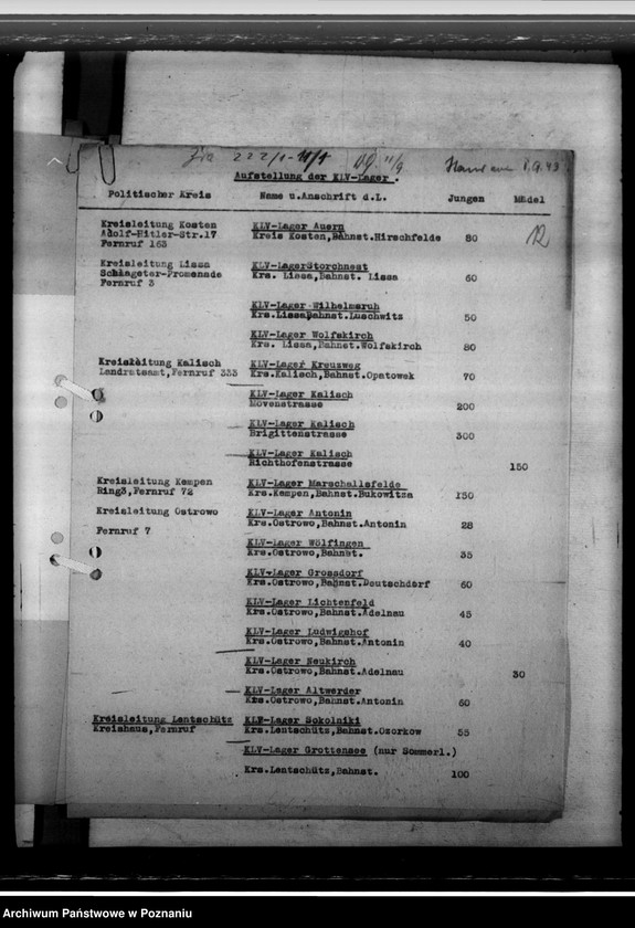 Obraz 16 z jednostki "K L V - Lager. Fortlaufende Liste"