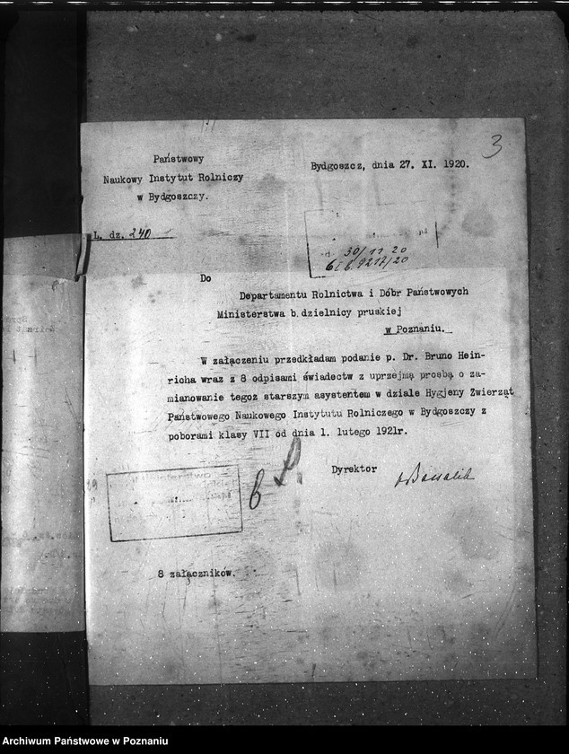 Obraz 7 z jednostki "Sprawy osobowe Państw. Naukowy Instytut Rolniczy w Bydgoszczy [personalne ogólne]"