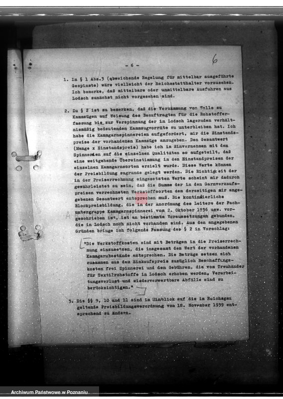 Obraz 10 z jednostki "Preisbildung und Überwachung der Spinnstoffwirtschaft"