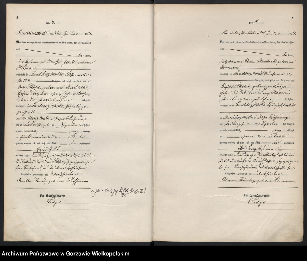 Obraz 5 z jednostki "Geburts Register"