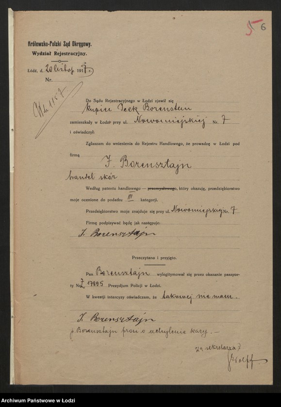 Obraz 8 z jednostki "Icek Borensztajn- handel skór"