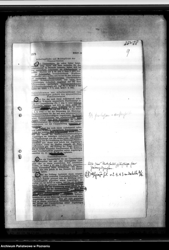 Obraz 13 z jednostki "Räumungs - Familienunterhalt. Sonderunterstützung für Polen. Umquartierung wegen Luftgeführdung"