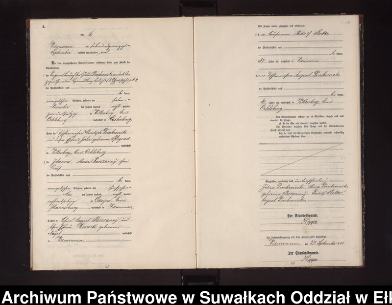 image.from.unit.number "Heiraths-Neben-Register des Preussischen Standes-Amtes Widminnen Kreis Loetzen"