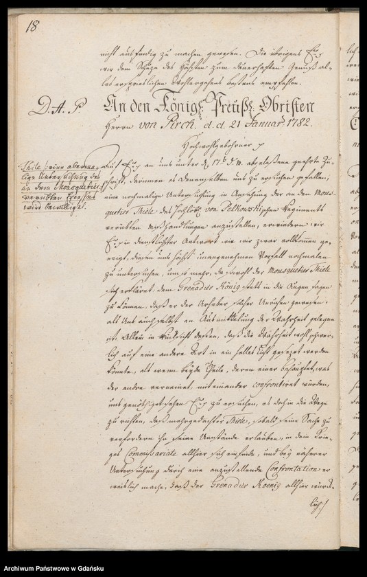 image.from.unit.number "[Liber missivarum]. Register über vorstehende Briefe von Jahr 1782. Register derer an welche vorstehende Briefe geschrieben worden vom J. 1782"