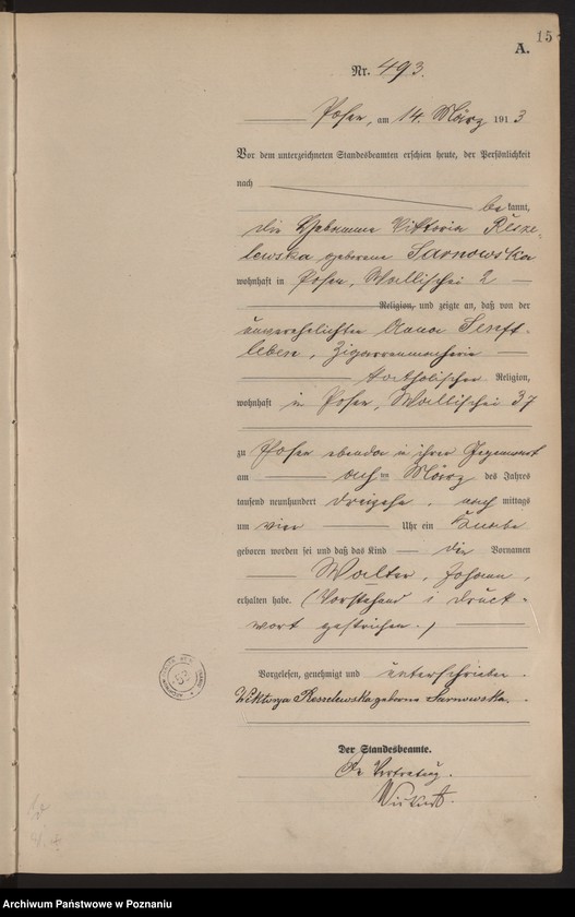 Obraz 17 z jednostki "Księga miejscowa urodzeń tom II [Rejestr główny urodzeń]"