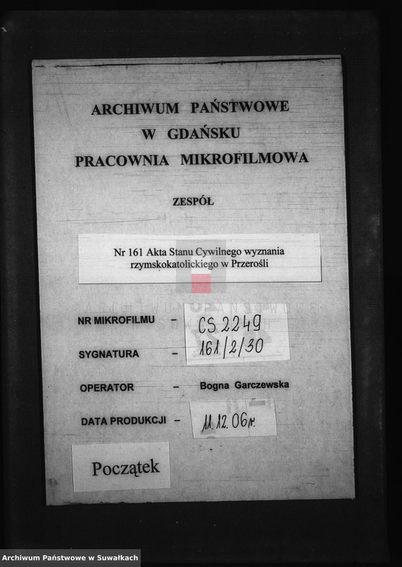 image.from.unit.number "[Dokumenty do akt małżeństw wyznania rzymskokatolickiego parafii w Przerośli]"