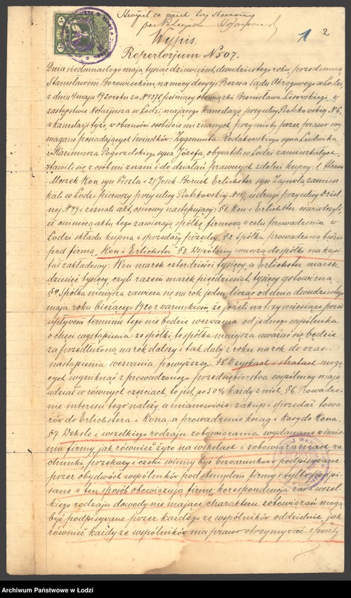 Obraz 4 z jednostki "Kon i Erlichster- sprzedaż przędzy"