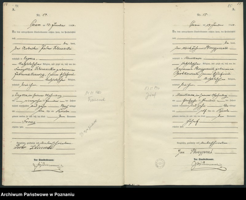 Obraz 10 z jednostki "Księga miejscowa urodzeń [Rejestr główny urodzeń]"