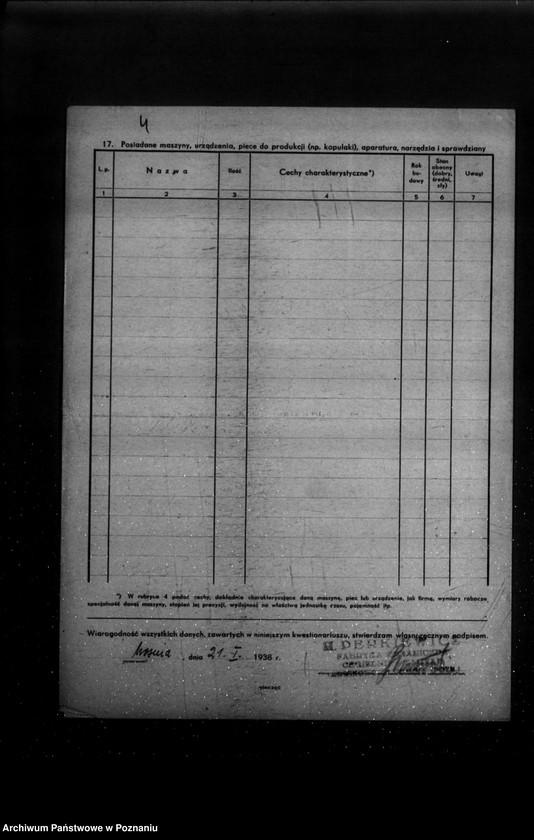 Obraz 8 z jednostki "Kwestionariusz Fabryki ceramicznej , cegielni i tartaku M. Perkiewicza w Ludwikowie powiat śremski"