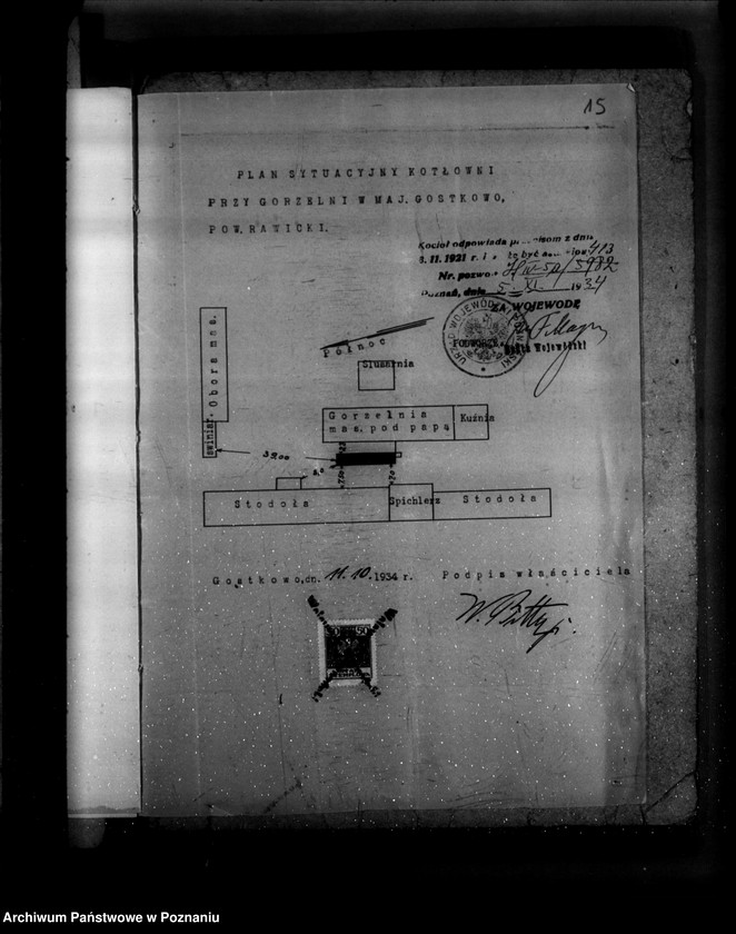 image.from.unit.number "Gorzelnia w Gostkowie powiat rawicki własność W. Bitter nr woj. 413"