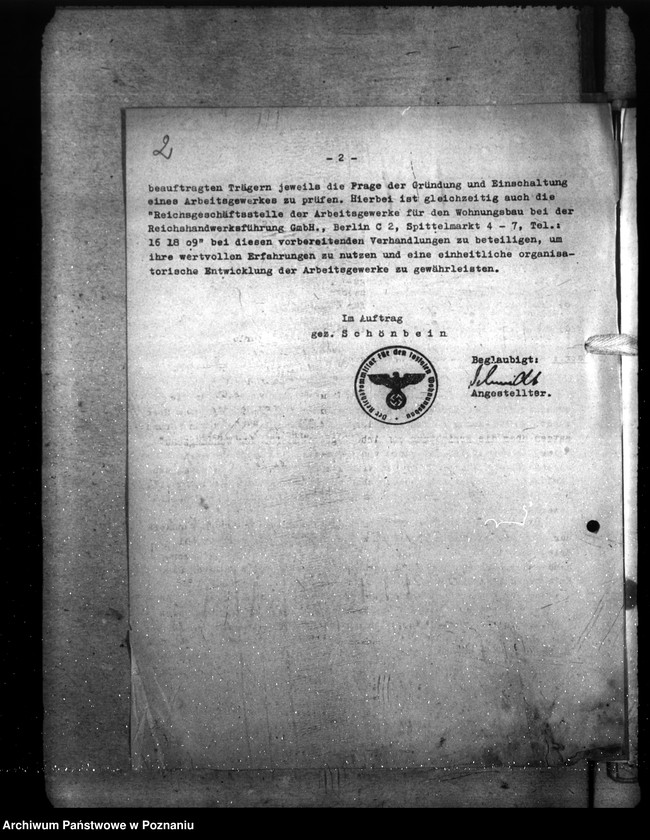 Obraz 6 z jednostki "Arbeitsgewerke (zarządzenia, wzory druków)"