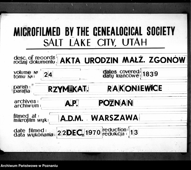 Obraz 1 z jednostki "Liber baptisatorum, copulatorum, mortuorum"