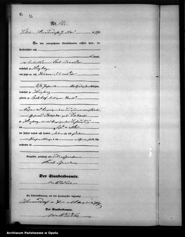 image.from.unit.number "Sterbe-Neben-Register Standesamtsbezirks Hennersdorf 1877"