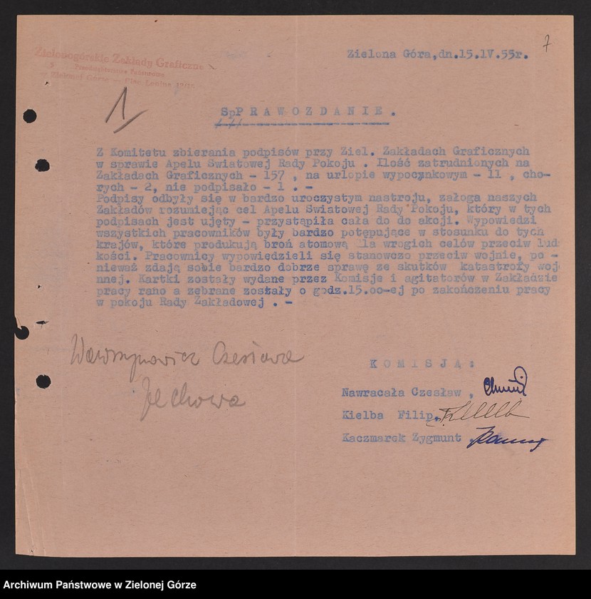 image.from.unit.number "Protokoły z zebrań Komitetu Obwodowego Frontu Narodowego w Zielonej Górze"