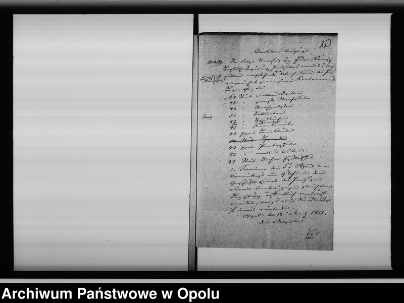 Obraz 17 z jednostki "Acta betreffend die Übergabe der zur Einrichtung des hierortigen Kantonements Lazareths für die Truppen des aufgestellt gewesenen Oder Kordons erforderlich gewesenen Utensilien und deren Verkauf"