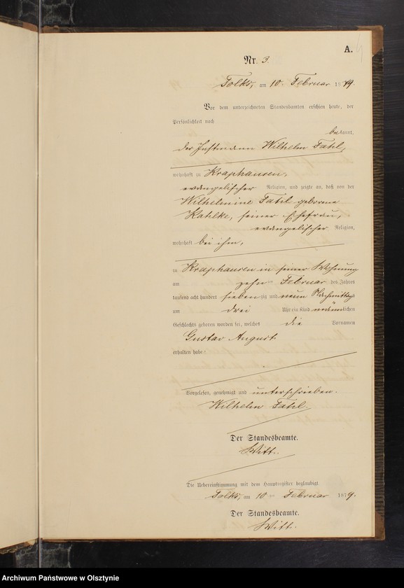 Obraz 6 z jednostki "Geburts-Neben-Register Nr 1 - 33"