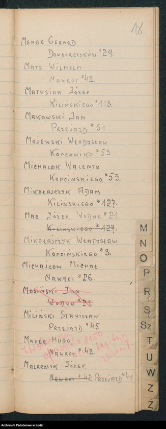 Obraz 20 z jednostki "[Skorowidz alfabetyczny milicjantów VIII-go Komisariatu Milicji Obywatelskiej]"