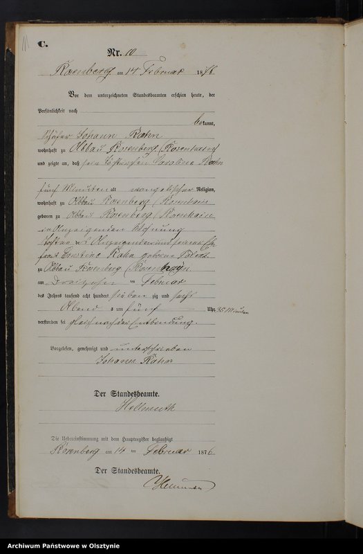 Obraz 13 z jednostki "Sterbe-Neben-Register Nr 1 - 107"