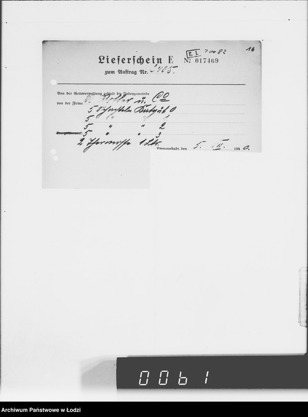 Obraz 19 z jednostki "Ritter et Co.Rechnungen [za dostawy towarów dla Getta]"