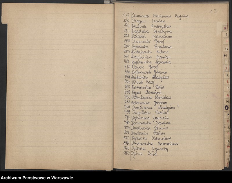 Obraz 12 z jednostki "Skorowidz do akt urodzeń"