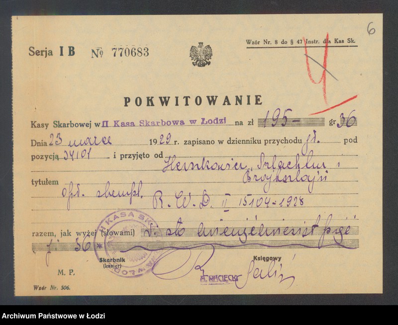 Obraz 8 z jednostki "Herszkowicz, Brajtsztajn i Szlachtuz- wyrób i sprzedaż konfekcji damskiej i wyrobów futrzanych"