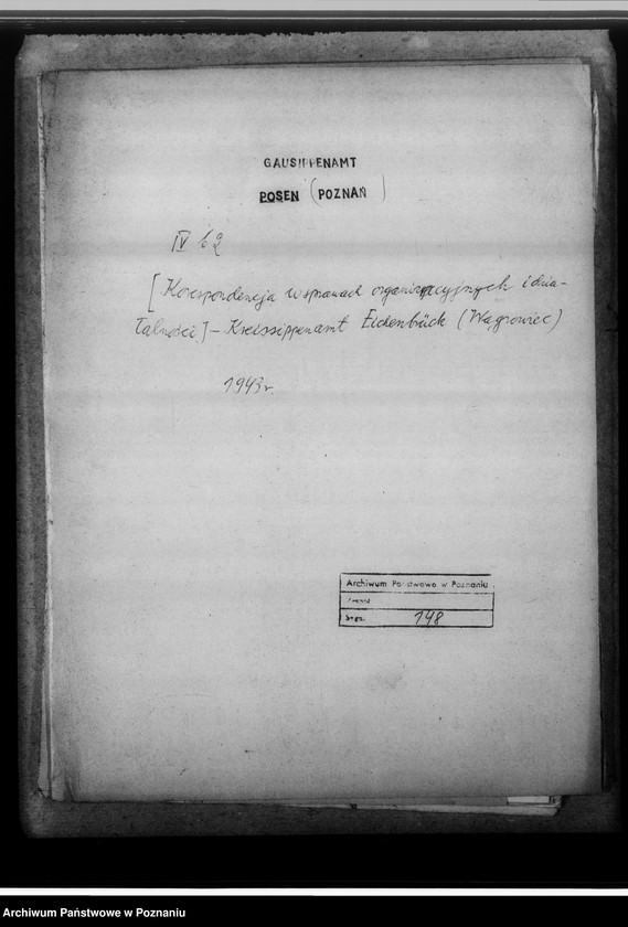 Obraz 4 z jednostki "[Korespondencja w sprawach organizacyjnych i działalności], Kreissippenamt Eichenbrück[/Wągrowiec]"