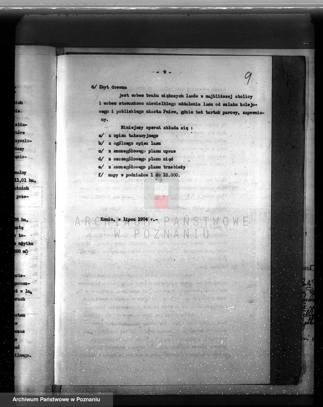 image.from.unit.number "Plan urządzenia gospodarstwa leśnego dla lasu majętności Konin powiat szamotulski 1934-1944"