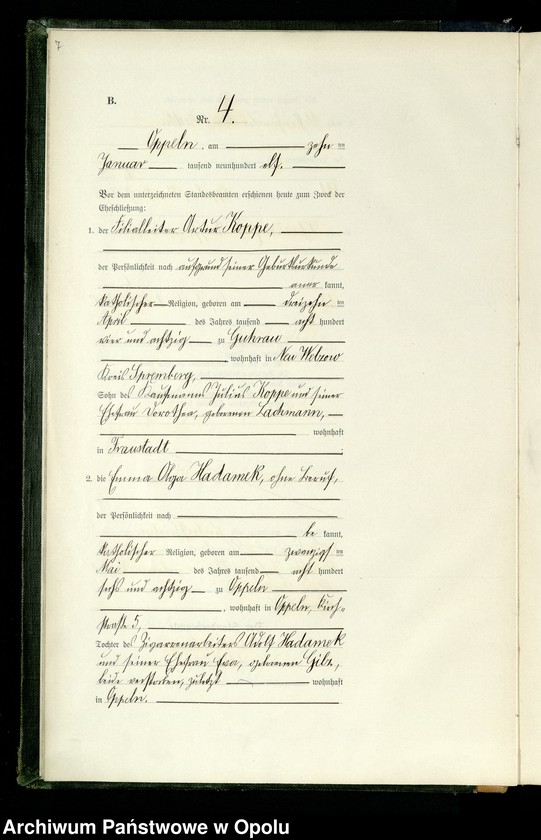 Obraz 10 z jednostki "Rejestr Małżeństw pierwopis 1911 1-190"