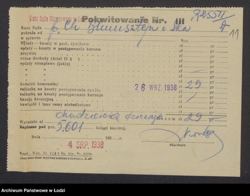 Obraz 13 z jednostki "Chaim Blumsztejn, Hena Joskowicz- wyrób i sprzedaż przędzy wigoniowej"