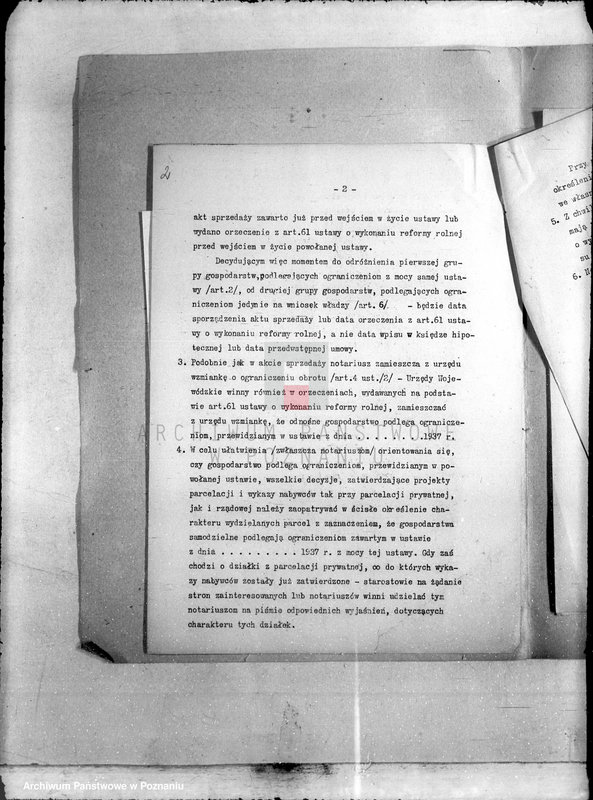 Obraz 12 z jednostki "/Ograniczenie obrotu nieruchomościami powstałymi z parcelacji/ pismo okólne Ministerstwa Rolnictwa i Reform Rolnych."