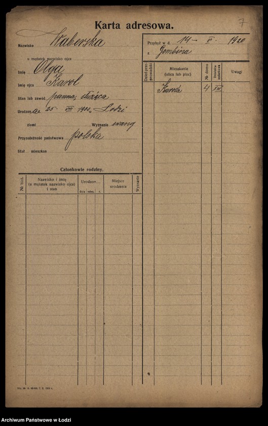 Obraz 9 z jednostki "[Spis ludności Łodzi] Wabdanowski - Wagman"