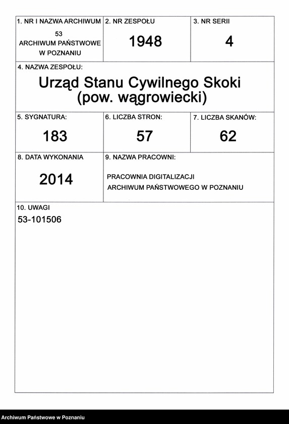 Obraz 1 z jednostki "Księga zgonów"