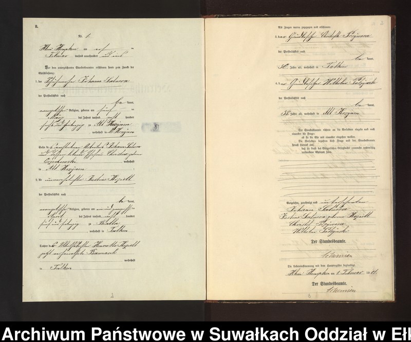 image.from.unit.number "Heiraths-Neben-Register des Preussischen Standes-Amtes Gross Konopken Kreis Loetzen"