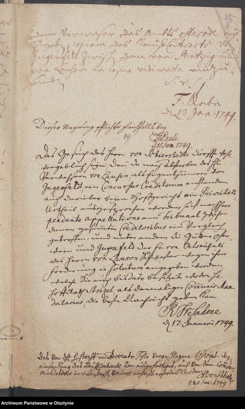 image.from.unit.number "Jugendfeldt [Gugenfeld] [Smolanek], H.[Haupt] A. [Amt] Osterode. Acta die angebliche Candicität dieses Gutes, um dessen Verleichung Georg Wilh. [Wilhelm] v. [von] Schierstaedt auf Schildeck den König gebeten hat"