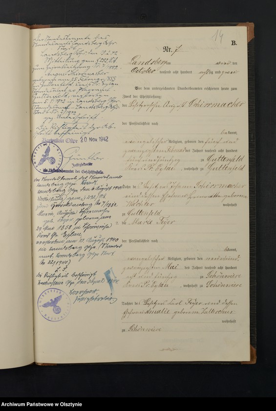 image.from.unit.number "Heiraths-Neben-Register Nr 1 - 14"