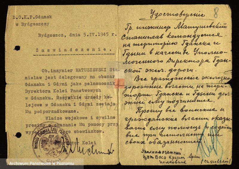 Obraz 20 z jednostki "Życiorys i wspomnienia inż. Stanisława Matuszewskiego powstańca wielkopolskiego i śląskiego."