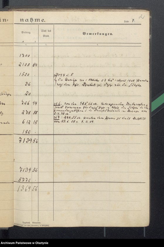 image.from.unit.number "Tagebuch über Einnahme und Ausgabe der Pfarrstellenkasse zu Seehesten"