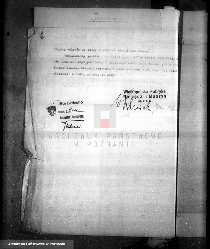 Obraz 10 z jednostki "Zatwierdzenie urządzenia fabryki maszyn "Wiepofama" w Poznaniu"