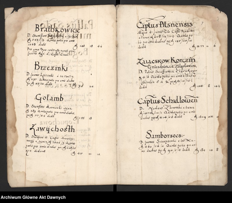 image.from.unit.number "Sumariusz pieniędzy i rejestr retenty piątej części z dochodów dóbr stołowych z terenów całej Rzeczpospolitej."