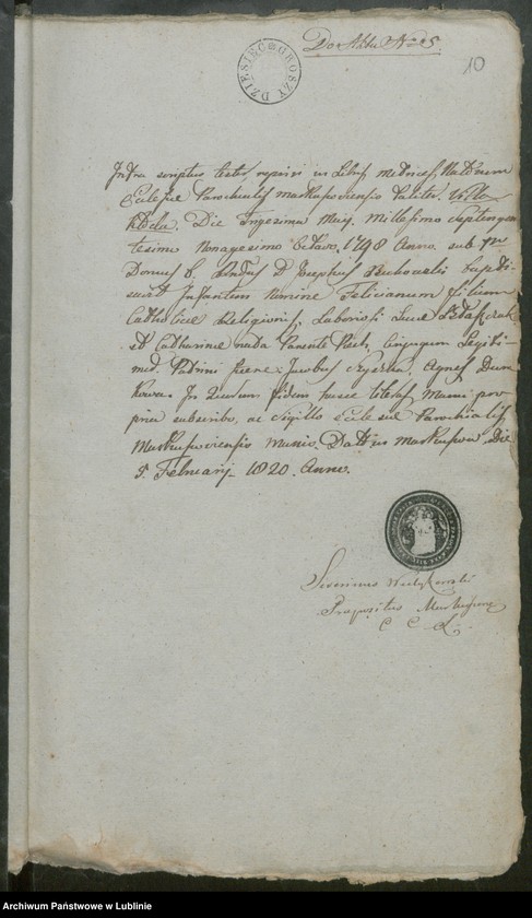 image.from.unit.number "Alegaty do ksiąg urodzeń, zapowiedzi, małżeństw i zgonów z lat 1820 - 1821"