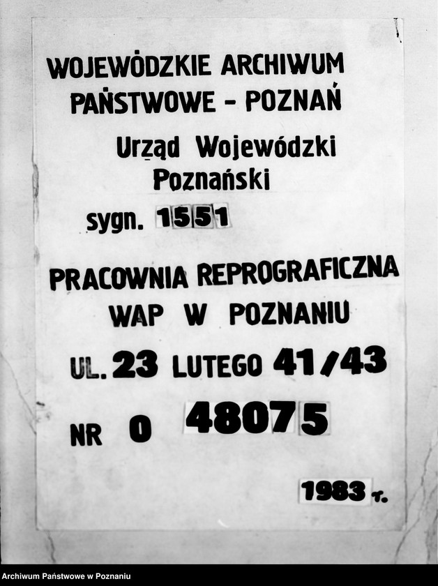 Obraz 1 z jednostki "/Kartoteka zakładów opiekuńczych/ dane z 1933-37"