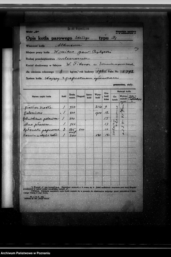 Obraz 7 z jednostki "Mleczarnia w Wiskitnie pow. bydgoski własność Altmann nr woj. 5711"